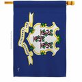 Guarderia 28 x 40 in. Connecticut American State House Flag with Double-Sided Horizontal  Banner Garden GU3907325